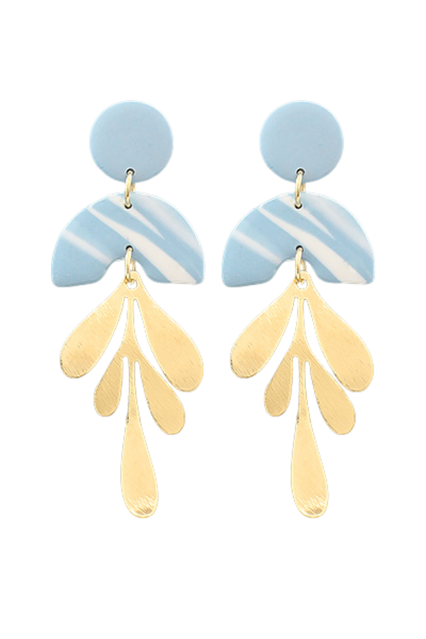 Clay Arch and Leaf Earrings