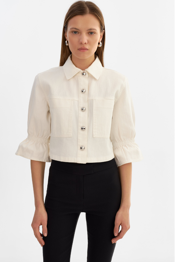 LAMARQUE Carolina Denim Ruffle Sleeve Jacket (Available in Multiple Colours)