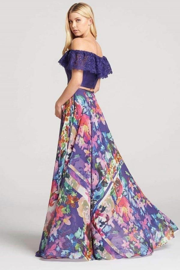 Mon Cheri Ellie Wilde Two Piece Floral Gown