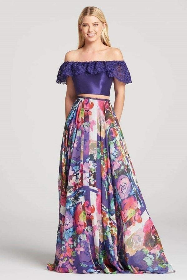 Mon Cheri Ellie Wilde Two Piece Floral Gown