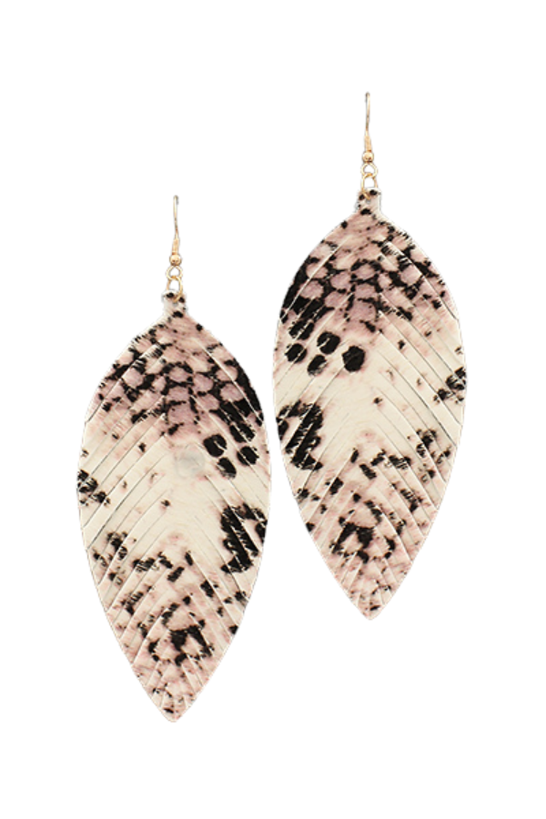 Leather Feather Earrings