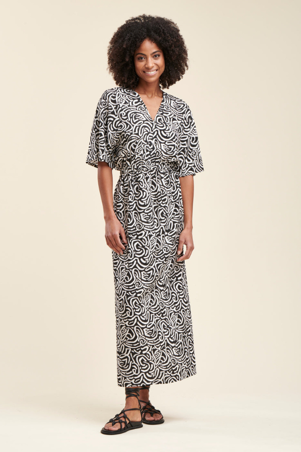 La Fée Maraboutée Elastic Waist Print Dress