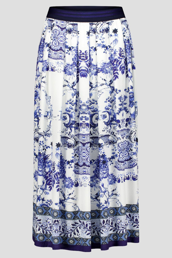 Gardeur Pleated Print Skirt