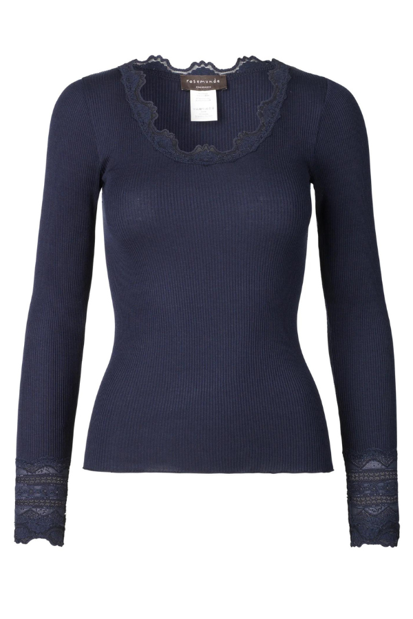 Rosemunde Ribbed Lace Top (Available in Four Colours)