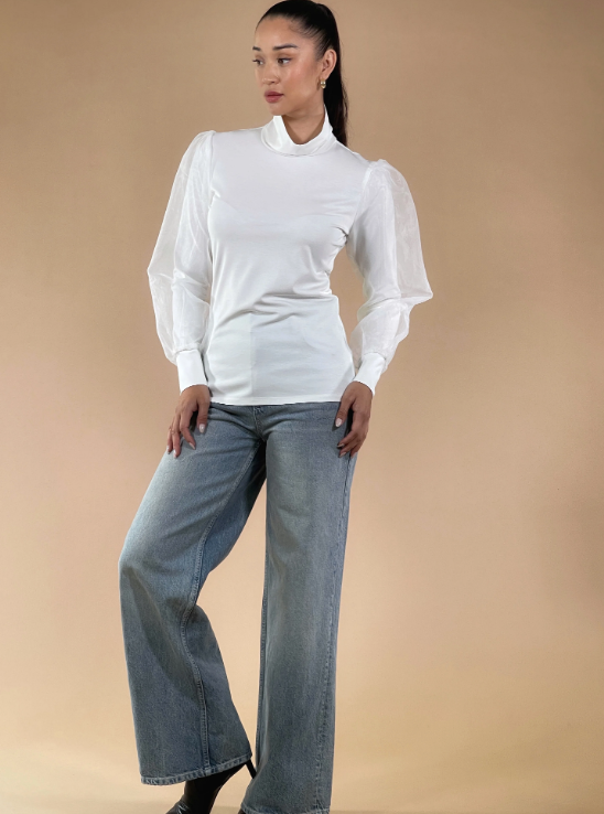 Periphery Starlight Organza Sleeve Top