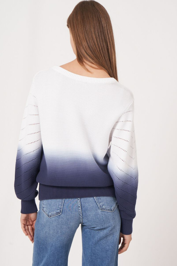 Repeat Ombre Knit Crew Neck Sweater