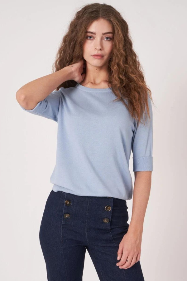 Repeat Classic Short Sleeve Knit Pullover