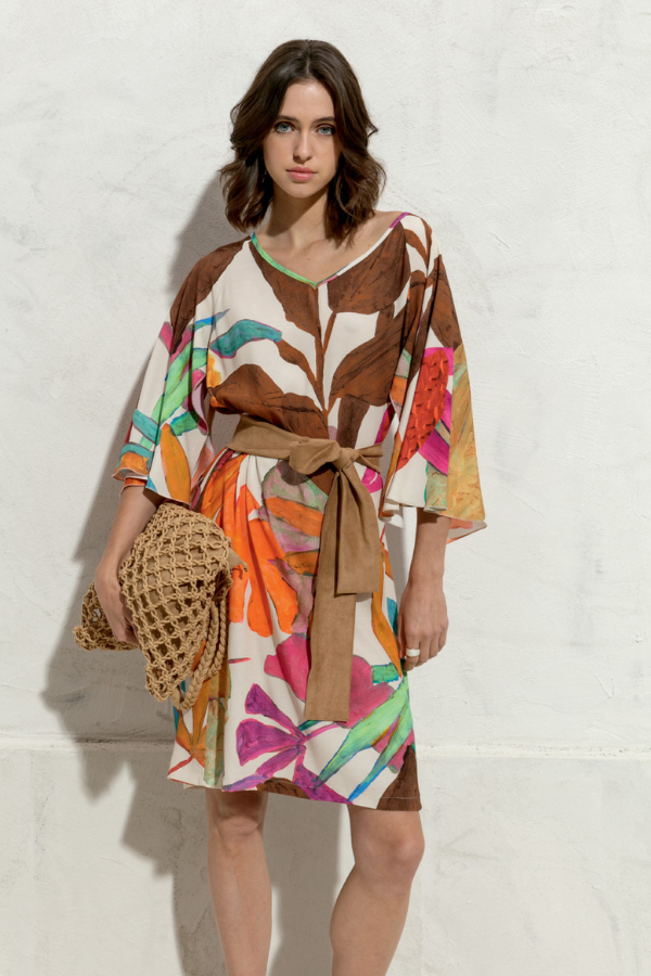 Maria Bellentani Leaf Print Dress