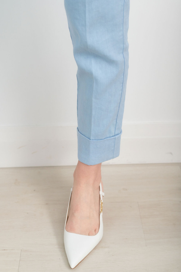 Cambio Stretch Linen Cuffed Pant