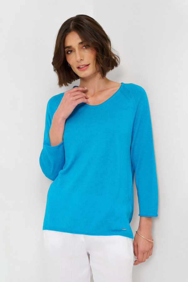 Brax Nala 3/4 Sleeve Linen Sweater