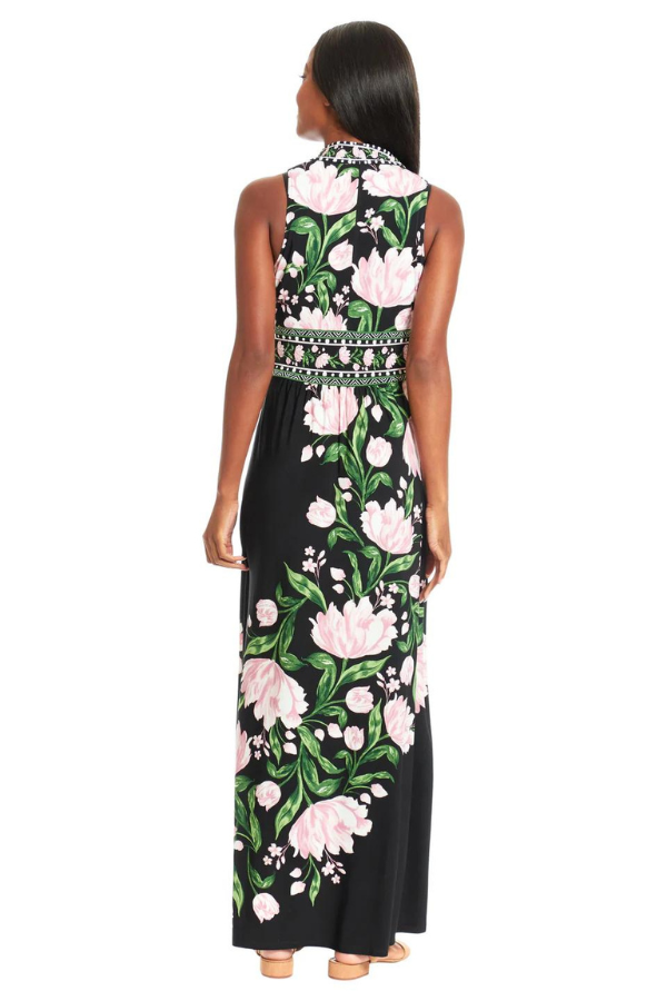 London Times V-Neck Floral Maxi Dress
