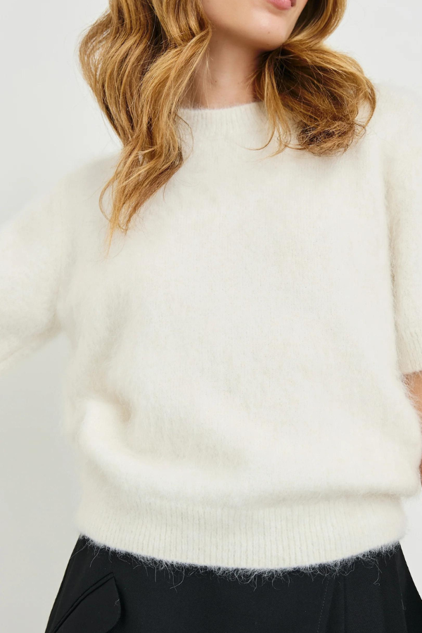 Rails Half Sleeve Crew Neck Knit Top