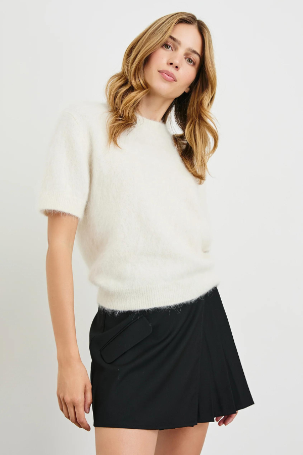 Rails Half Sleeve Crew Neck Knit Top