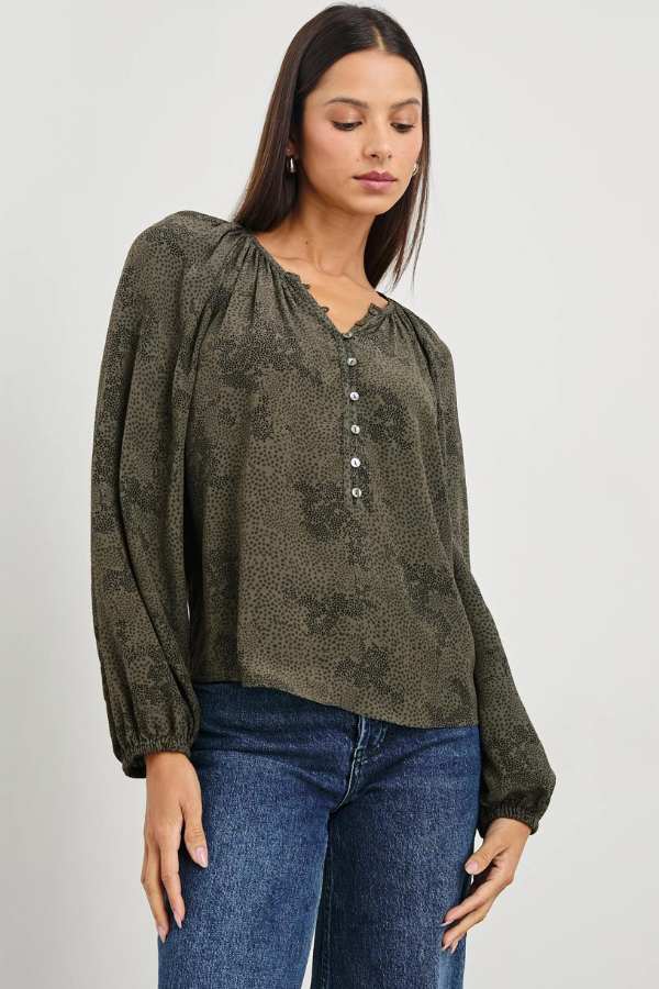 Rails Indi Pebble Print Round Neck Blouse