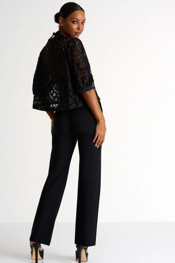 SHAN Elegant Belted Wide Leg Pants