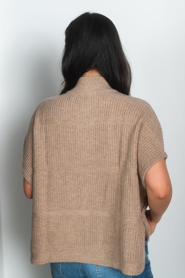 Repeat Half Sleeve Wool Cardigan