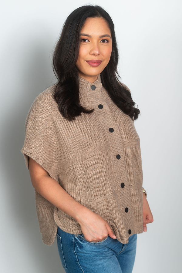 Repeat Half Sleeve Wool Cardigan