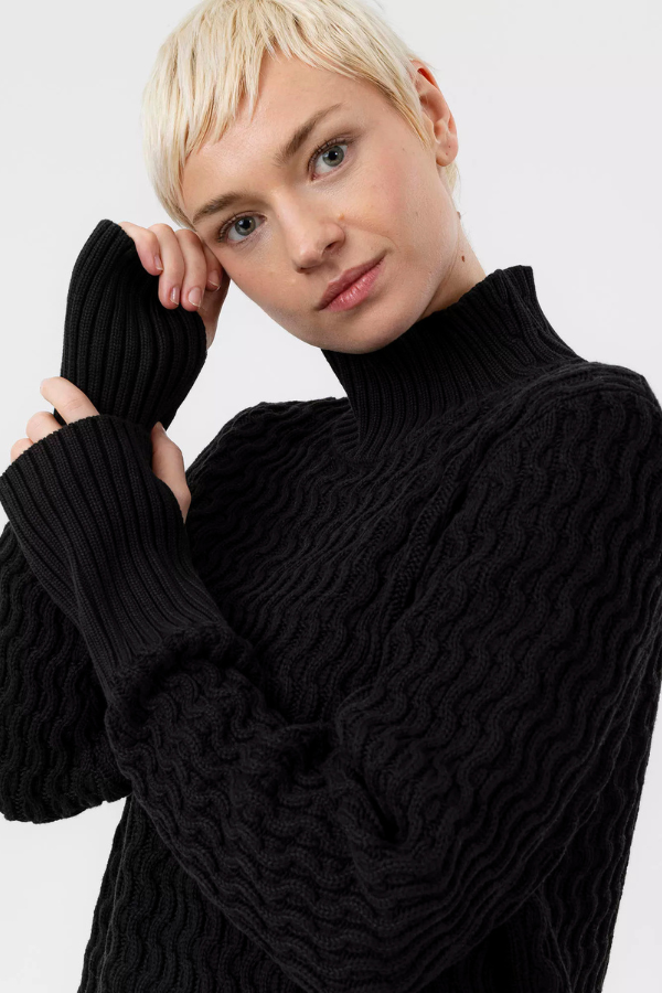 Holebrook Leah Cable Knit Mock Neck Sweater