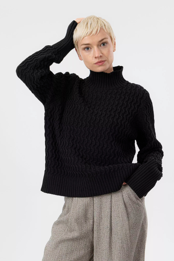 Holebrook Leah Cable Knit Mock Neck Sweater