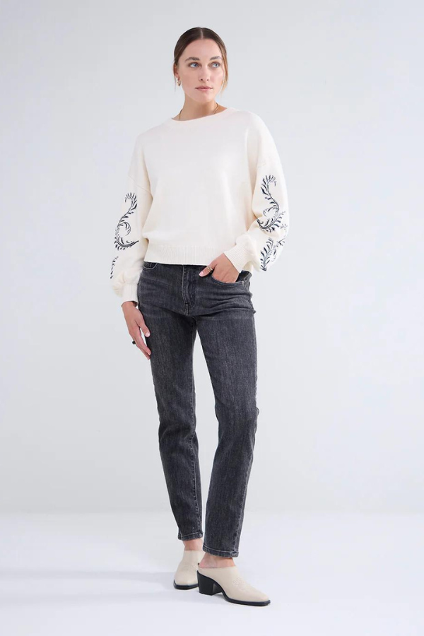 Summum Botanical Puff Sleeve Sweater