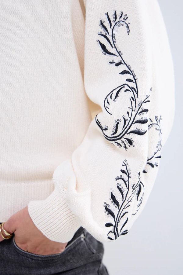 Summum Botanical Puff Sleeve Sweater