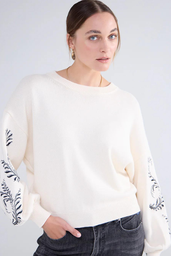 Summum Botanical Puff Sleeve Sweater