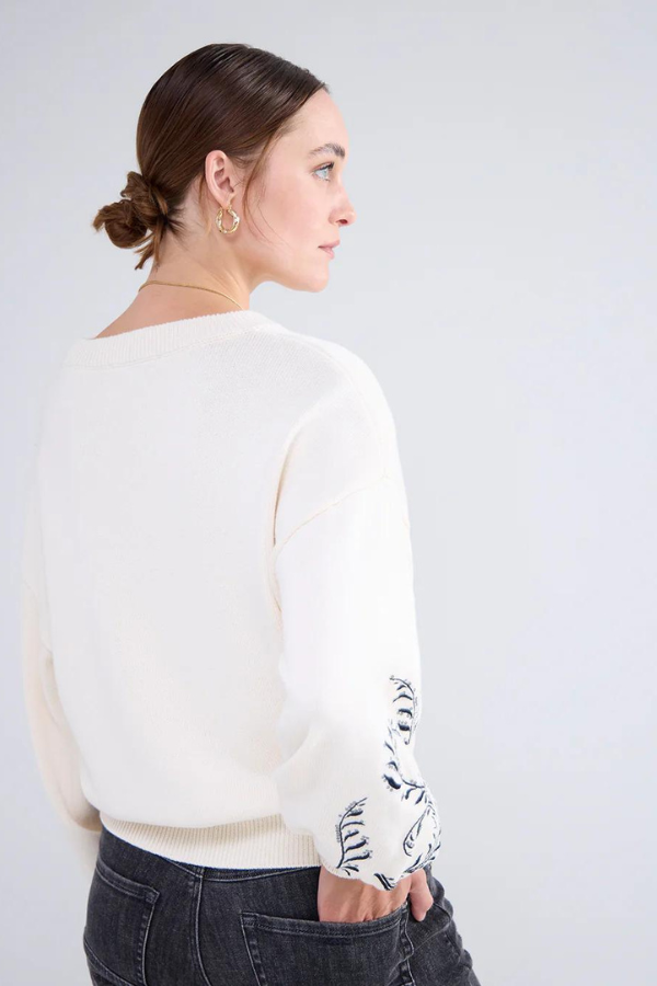 Summum Botanical Puff Sleeve Sweater