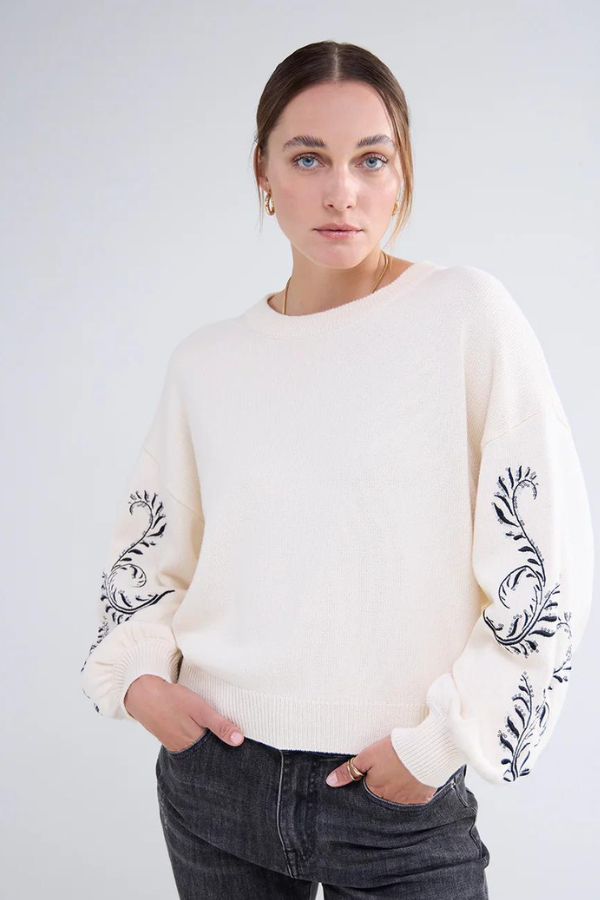 Summum Botanical Puff Sleeve Sweater