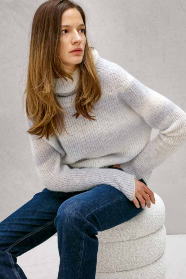 Mara Bellentani Striped Turtleneck Sweater