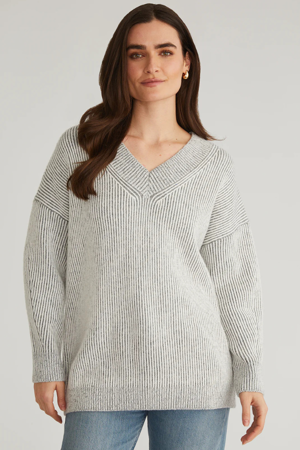 525 America Diana V-Neck Tunic Sweater