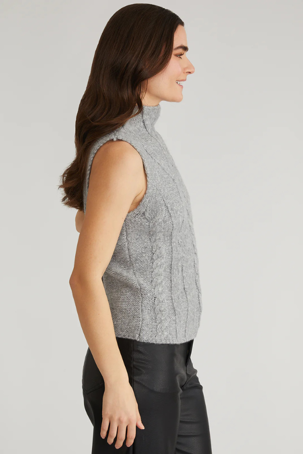 525 America Kendall Funnel Neck Cable Knit Vest (Available in Two Colours)