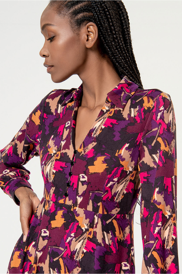 Surkana Stretch Print Shirt Dress