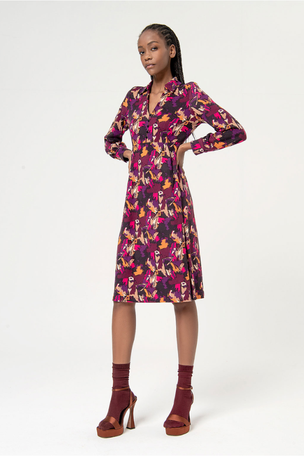 Surkana Stretch Print Shirt Dress