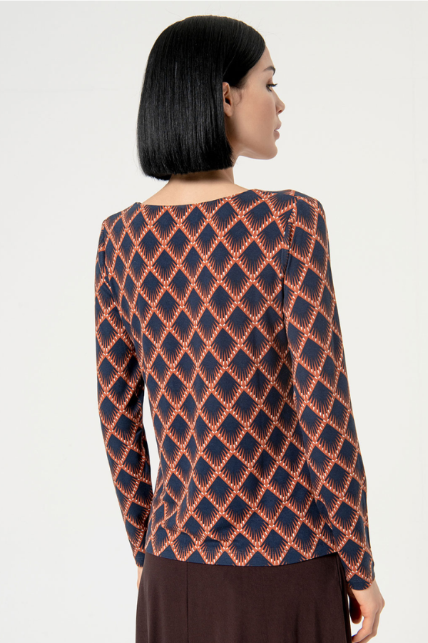 Surkana V-Neck Print Blouse