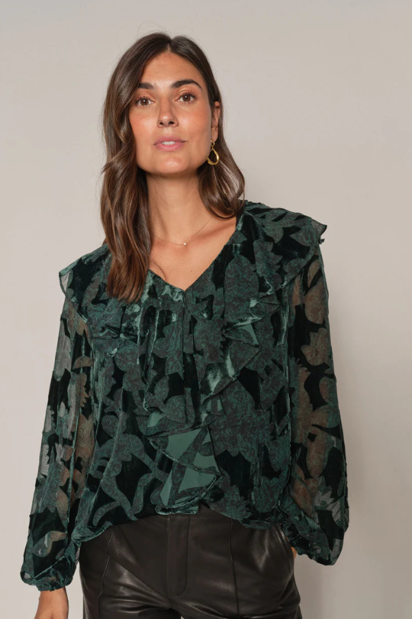 Mos Mosh Basile Burn Frill Print Blouse