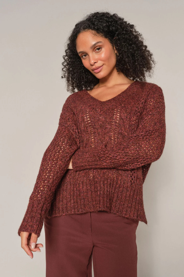 Mos Mosh Welma Cable V-Neck Sweater