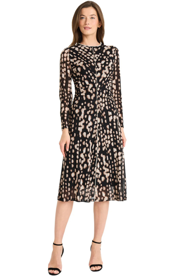 Maggy London Long Sleeve A-Line Dress