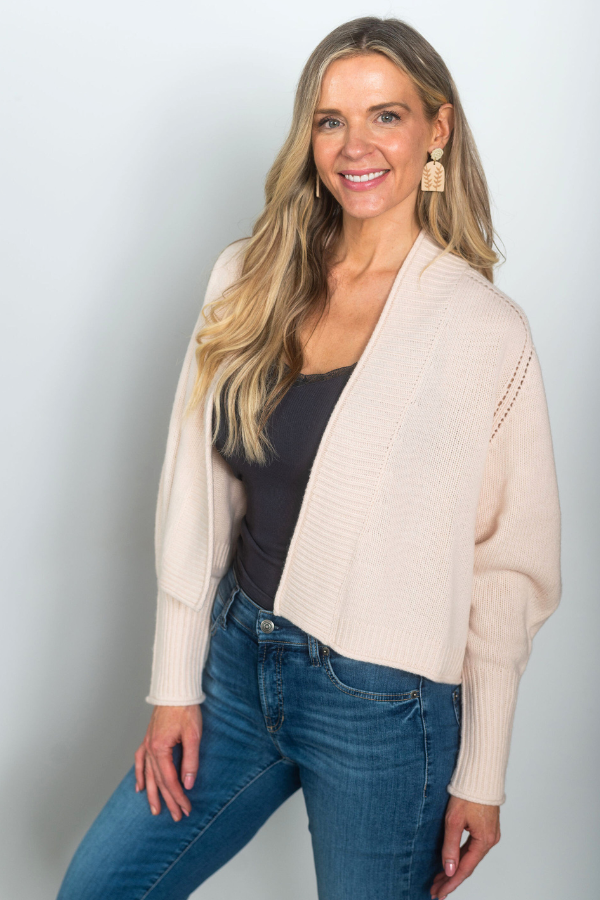 Repeat Cropped Open Cardigan