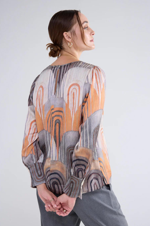 Summum Crew Neck Print Blouse