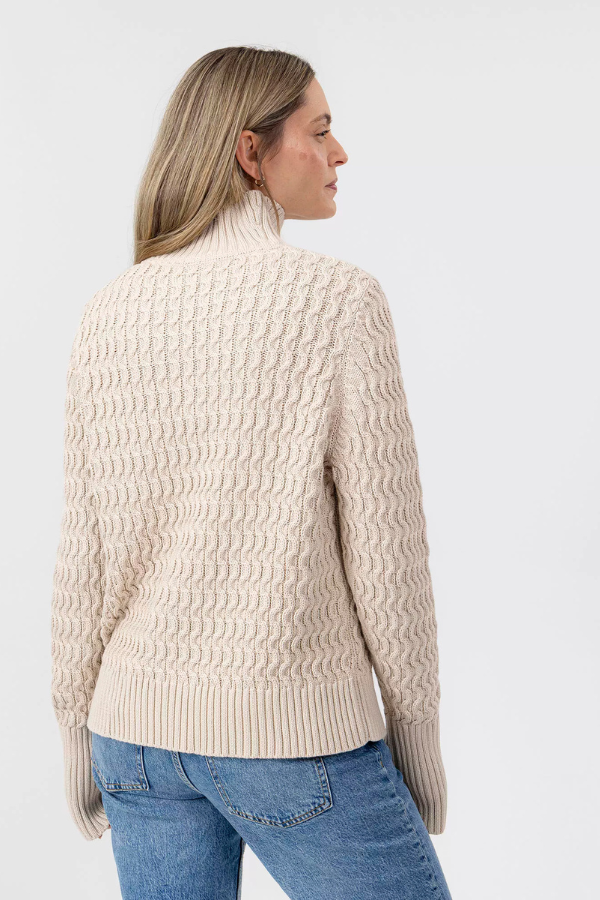 Holebrook Leah Cable Knit Mock Neck Sweater