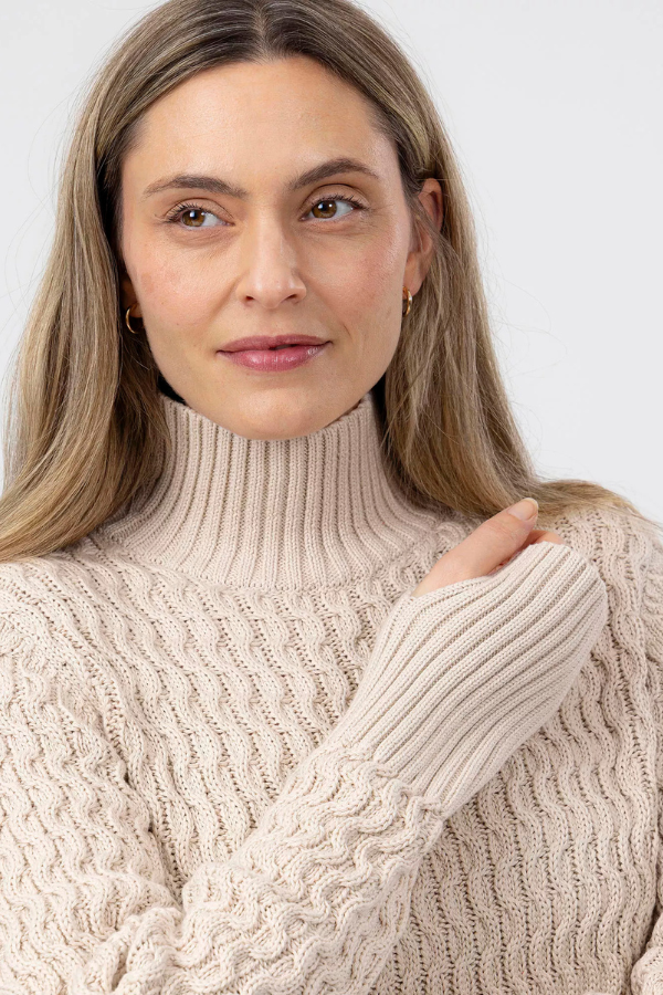 Holebrook Leah Cable Knit Mock Neck Sweater