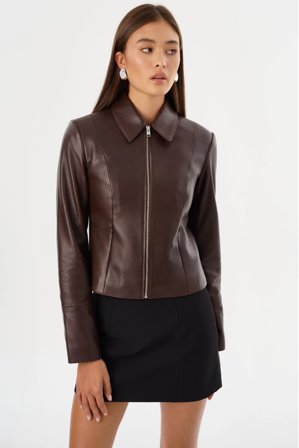 Lamarque Oceana Fitted Leather Jacket