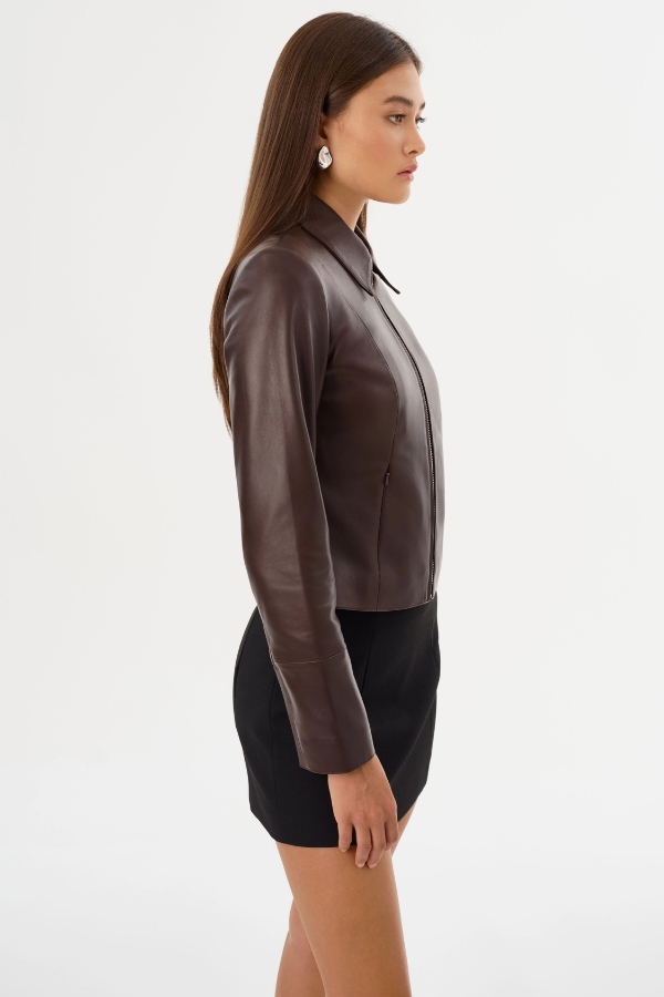 Lamarque Oceana Fitted Leather Jacket