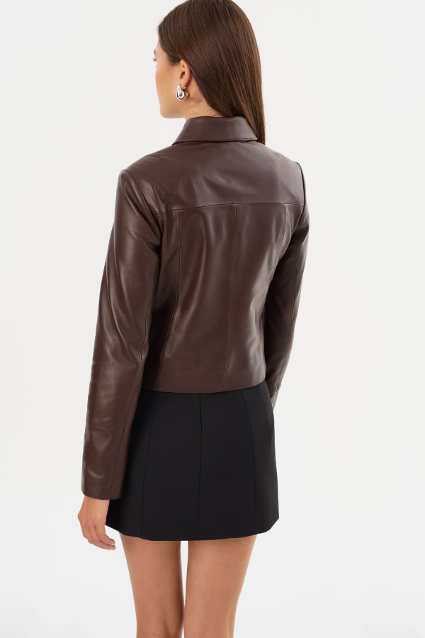 Lamarque Oceana Fitted Leather Jacket