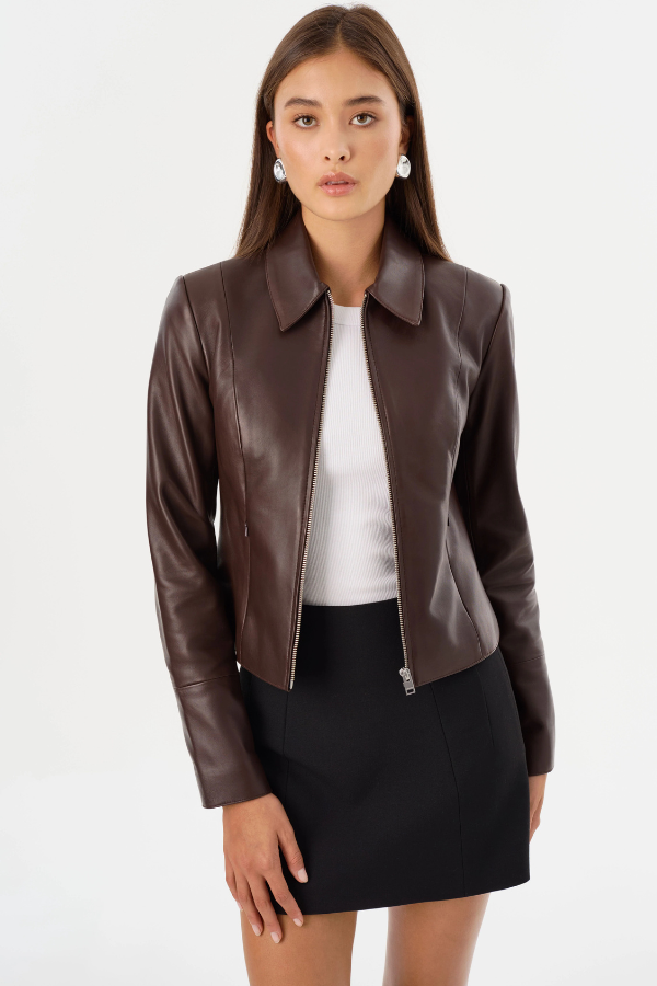 Lamarque Oceana Fitted Leather Jacket