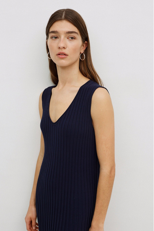 Yerse Textured Flared Sleeveless Dress (Available in Two Colours)