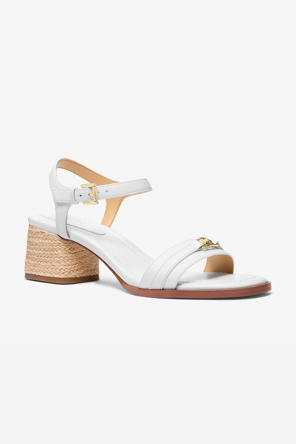 Michael Kors Mandy Leather Jute Heel Sandal (Available in Three Colours)