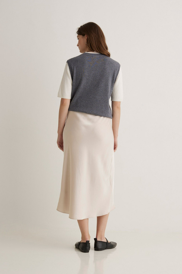 Yerse Two-Tone Short Sleeve Sweater