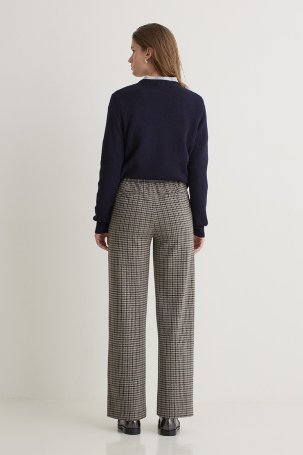 Yerse Checked Wide Leg Trouser