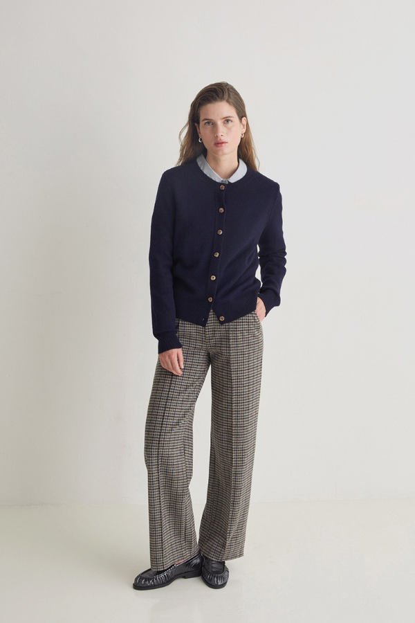 Yerse Checked Wide Leg Trouser